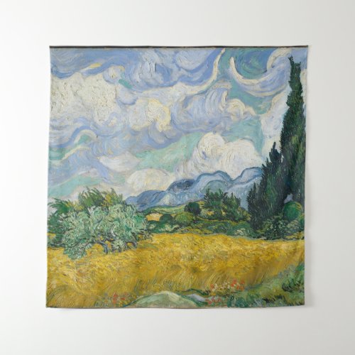 Vincent van Gogh _ Wheat Field with Cypresses Tapestry