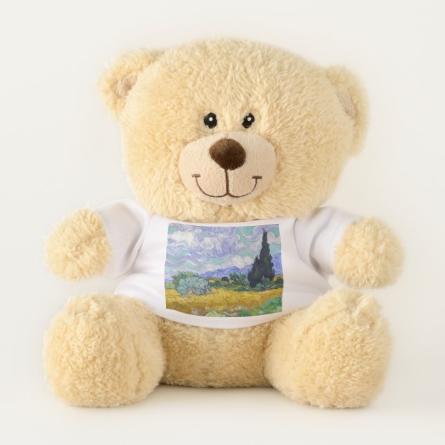Vincent Van Gogh - Wheat Field with Cypresses Teddy Bear (Front)