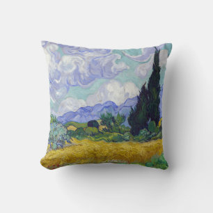 Vincent Van Gogh - Wheat Field with Cypresses Throw Pillow