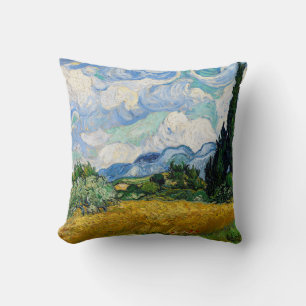 Vincent Van Gogh - Wheat Field with Cypresses Throw Pillow