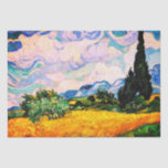 Vincent Van Gogh Wheat Field with Cypresses Tissue Tissue Paper<br><div class="desc">Pretty , Vintage , Beautiful painting Vincent Van Gogh Wheat Field with Cypresses.This is an old masterpiece from the dutch master painter Vincent Van Gogh. This painting is a part of his wheat field series. This series of natural landscapse paintings were inspired by the view of the Alpilles mountains .This...</div>