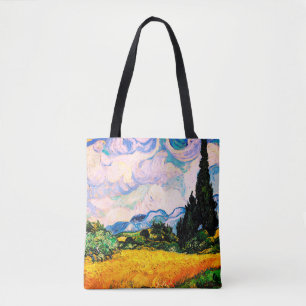 Vincent Van Gogh Wheat Field with Cypresses Tote Bag