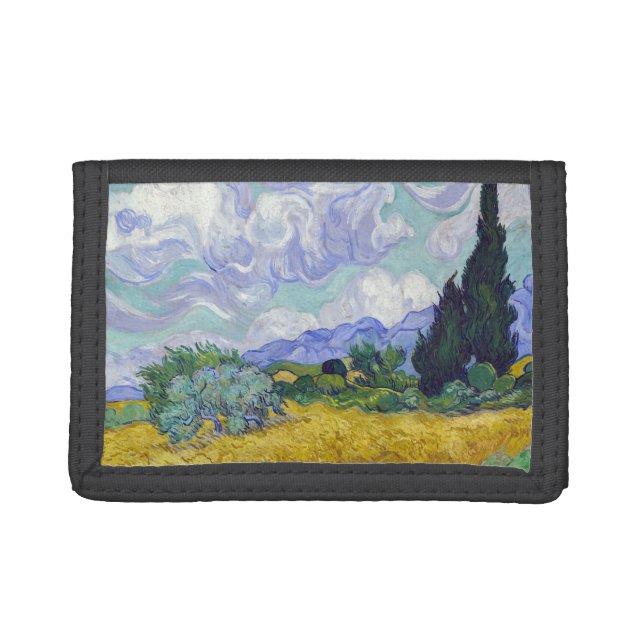 Vincent Van Gogh - Wheat Field with Cypresses Trifold Wallet (Front)