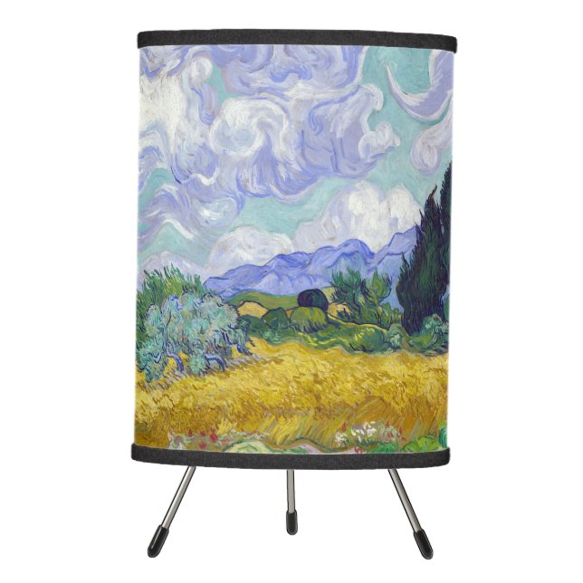 Vincent Van Gogh - Wheat Field with Cypresses Tripod Lamp (Front)