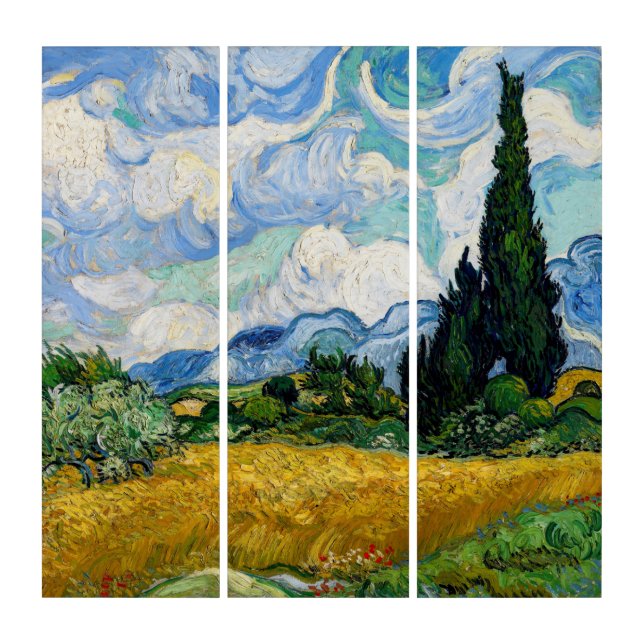 Vincent Van Gogh - Wheat Field with Cypresses Triptych (Front)
