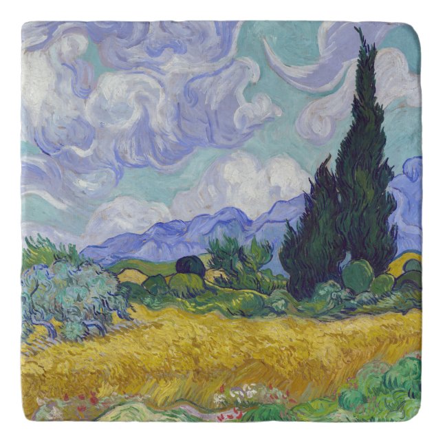 Vincent Van Gogh - Wheat Field with Cypresses Trivet (Front)