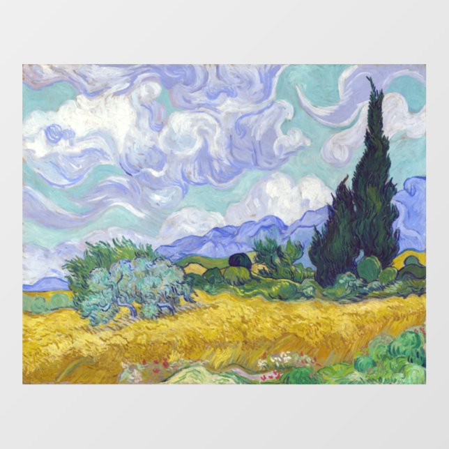 Vincent Van Gogh - Wheat Field with Cypresses Wall Decal (Front)