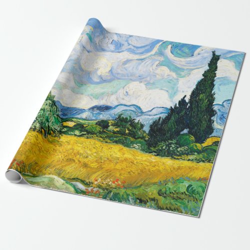 Vincent Van Gogh Wheat Field with Cypresses Wrapping Paper