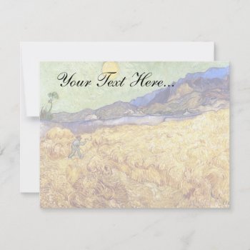 Vincent Van Gogh - Wheat Field With Reaper & Sun by ArtLoversCafe at Zazzle