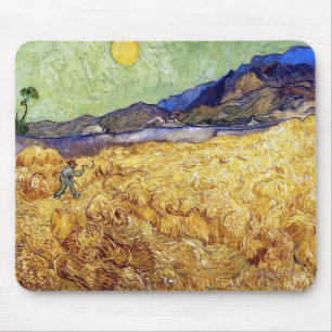 Vincent Van Gogh - Wheat Field With Reaper & Sun Mouse Pad