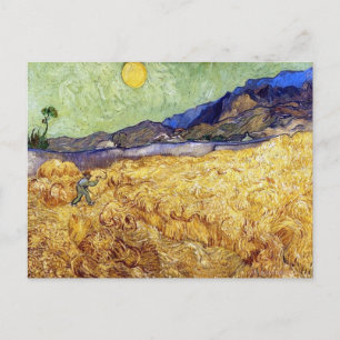 Vincent Van Gogh - Wheat Field With Reaper & Sun Postcard