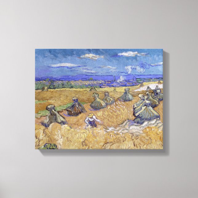 Vincent van Gogh - Wheat Stacks with Reaper Canvas Print (Front)