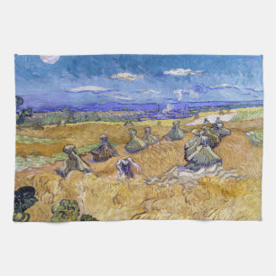 Vincent van Gogh - Wheat Stacks with Reapers Kitchen Towel