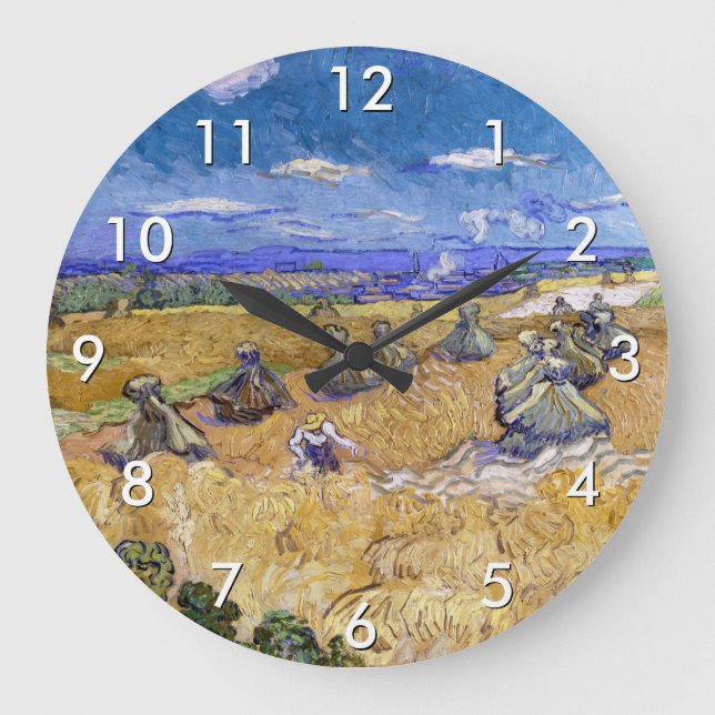 Vincent van Gogh - Wheat Stacks with Reapers Large Clock (Front)