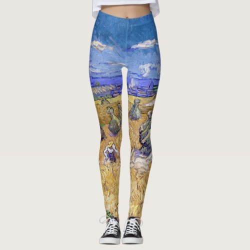 Vincent van Gogh _ Wheat Stacks with Reapers Leggings