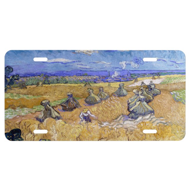 Vincent van Gogh - Wheat Stacks with Reapers License Plate (Front)