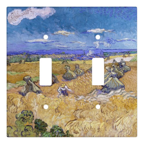Vincent van Gogh _ Wheat Stacks with Reapers Light Switch Cover