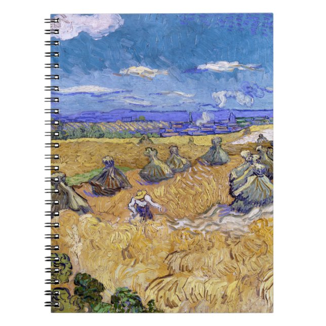Vincent van Gogh - Wheat Stacks with Reapers Notebook (Front)