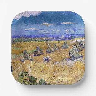 Vincent van Gogh - Wheat Stacks with Reapers Paper Plates