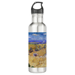 Vincent van Gogh - Wheat Stacks with Reapers Stainless Steel Water Bottle