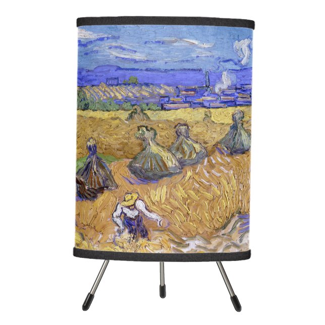 Vincent van Gogh - Wheat Stacks with Reapers Tripod Lamp (Front)