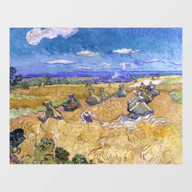 Vincent van Gogh - Wheat Stacks with Reapers Window Cling (Sheet)