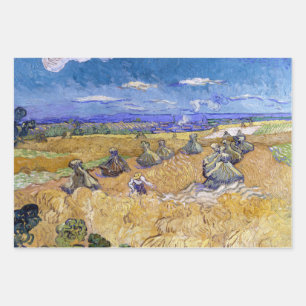 Vincent van Gogh - Wheat Stacks with Reapers Wrapping Paper Sheets