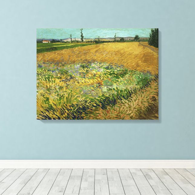 Vincent Van Gogh, Wheatfield, Korenveld Canvas Print (Insitu(Wood Floor))