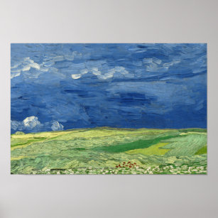 Vincent van Gogh - Wheatfield under Thunderclouds Poster