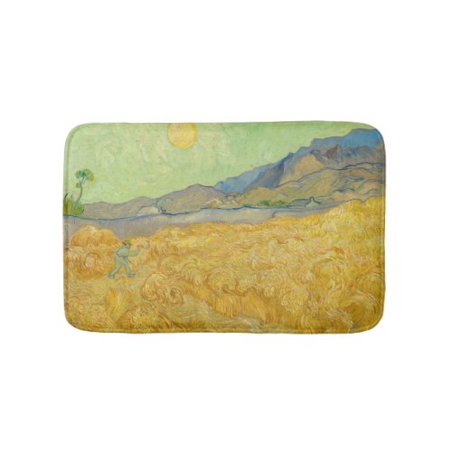 Vincent van Gogh _ Wheatfield with a Reaper Bath Mat