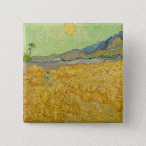 Vincent van Gogh _ Wheatfield with a Reaper Button