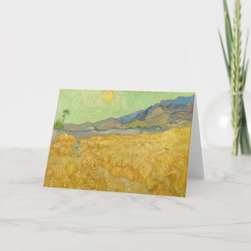 Vincent van Gogh _ Wheatfield with a Reaper Card