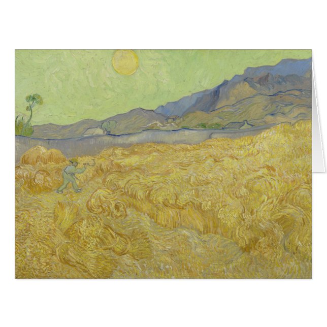 Vincent Van Gogh, Wheatfield With A Reaper Cards (Front Horizontal)