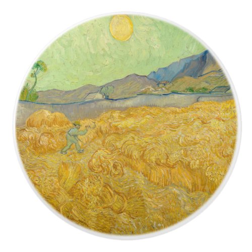 Vincent van Gogh _ Wheatfield with a Reaper Ceramic Knob