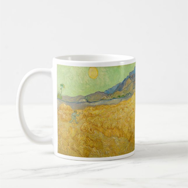 Vincent van Gogh - Wheatfield with a Reaper Coffee Mug (Left)