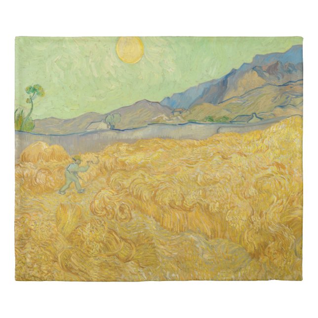 Vincent van Gogh - Wheatfield with a Reaper Duvet Cover (Front)