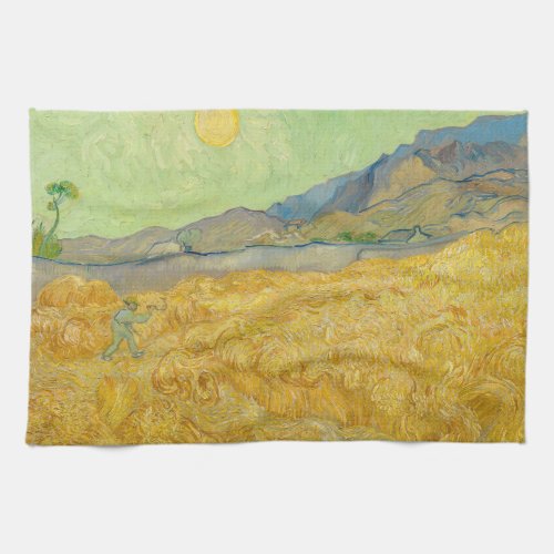 Vincent van Gogh _ Wheatfield with a Reaper Kitchen Towel