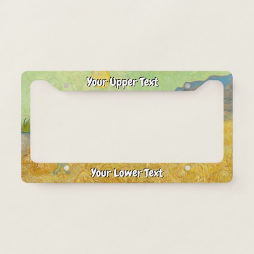 Vincent van Gogh _ Wheatfield with a Reaper License Plate Frame