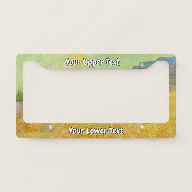 Vincent van Gogh - Wheatfield with a Reaper License Plate Frame (Front)