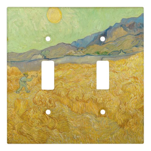 Vincent van Gogh _ Wheatfield with a Reaper Light Switch Cover