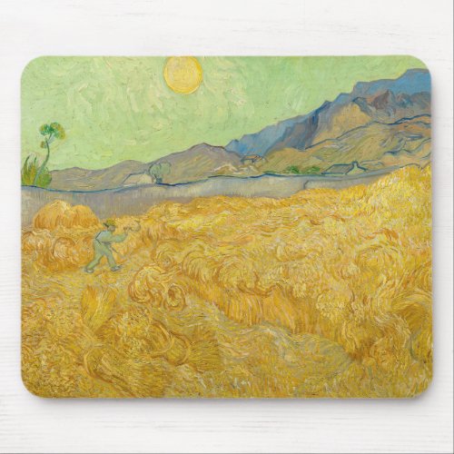 Vincent van Gogh _ Wheatfield with a Reaper Mouse Pad