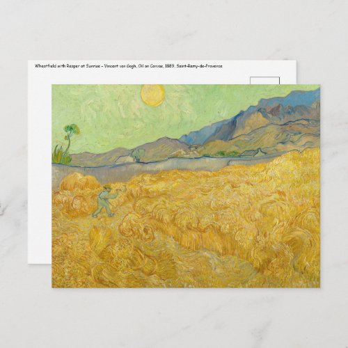 Vincent van Gogh _ Wheatfield with a Reaper Postcard