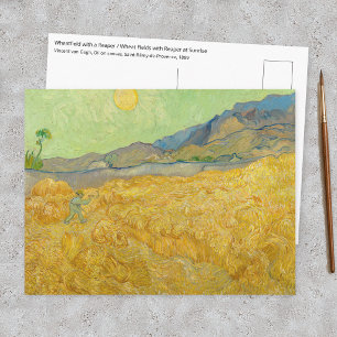 Vincent van Gogh - Wheatfield with a Reaper Postcard