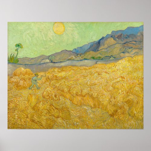 Vincent van Gogh _ Wheatfield with a Reaper Poster