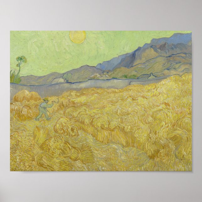 Vincent van Gogh - Wheatfield with a Reaper Poster (Front)