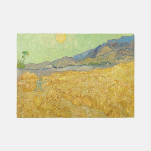 Vincent van Gogh _ Wheatfield with a Reaper Rug