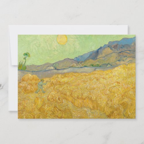Vincent van Gogh _ Wheatfield with a Reaper Thank You Card
