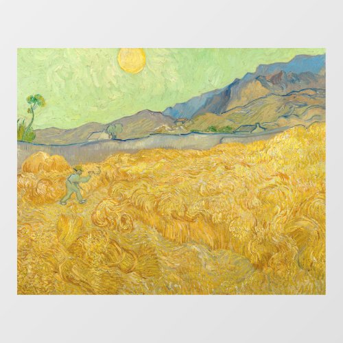 Vincent van Gogh _ Wheatfield with a Reaper Window Cling