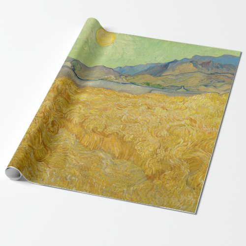 Vincent van Gogh _ Wheatfield with a Reaper Wrapping Paper