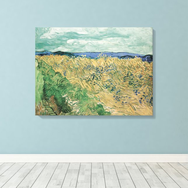 Vincent Van Gogh, Wheatfield With Cornflowers Canvas Print (Insitu(Wood Floor))
